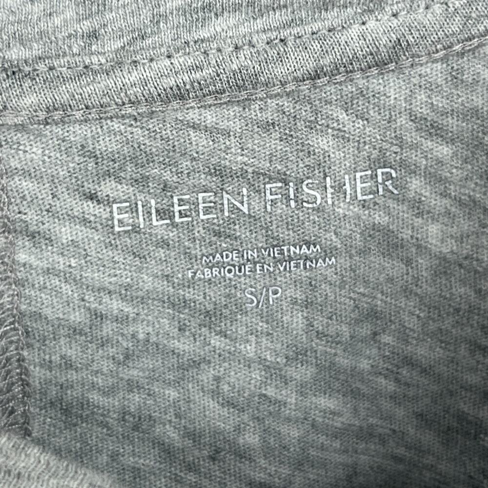 EILEEN FISHER Top S Slub Organic Cotton Jersey Crewneck Short Sleeve Gray - Picture 5 of 9